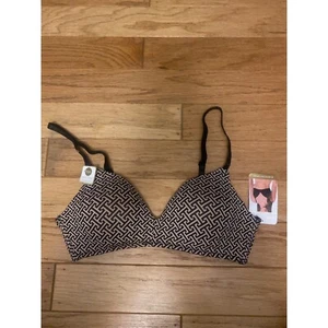 NUEVO CON ETIQUETAS Adrienne Vittadini Mujer Estampado Todos los días Sin Alambres Sujetador Confort Talla 34B - Imagen 1 de 7
