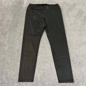 CALZEDONIA Leggings Womens Size XL x 28" Black Ankle Leather Effect Shapers - Picture 1 of 12