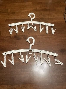 Set Of 2 Hangers with Clips Space Saving Closet Organizer Scarves Socks Ties… - Picture 1 of 3