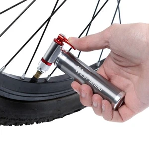 WEST BIKING Tragbare Aluminium Fahrrad Minipumpe CO2 Inflator Fahrrad Reifen Ballpumpe - Bild 1 von 12