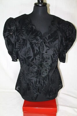camicia donna C%A in poliestere nero trasparente taglia 46 IT - Immagine 1 di 4