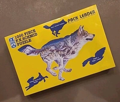 F.X. Rompecabezas Schmid 'Pack Leader' en forma de lobo 1000 piezas mensaje de regalo  Foto 1 de 4