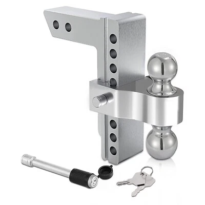 Adjustable Trailer Hitch Fits 2" Receiver 8" Drop Hitch2-5/16" Dual Towing Ball - Image 1 of 4