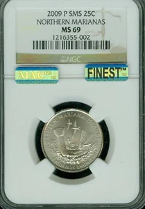 2009 P NORTHERN MARIANAS QUARTER NGC MS69 SMS MAC FINEST REGISTRY MAC SPOTLESS * - Picture 1 of 4