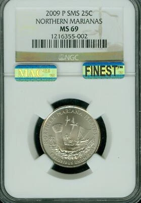 2009 P NORTHERN MARIANAS QUARTER NGC MS69 SMS MAC FINEST REGISTRY MAC SPOTLESS * - Image 1 of 4