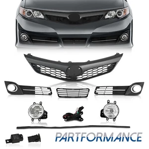 Front Bumper Grille Fog Light &Cover Trim Set For 2012-2014 Toyota Camry SE 6PCS - Picture 1 of 12