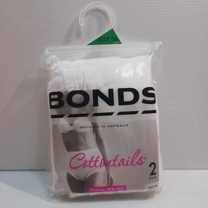 Bonds Womens Cottontails White Full Brief Underwear Ladies Sz 20 Cotton 2 Pack - Picture 1 of 4