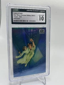 Leap of Faith 2021 Topps Chrome Star Wars Galaxy Refractor Card #28 CGC 10 - Picture 1 of 2