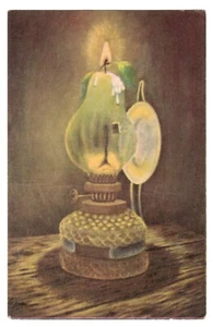 Vela ardiente en forma de manzana de colección Shana Tova tarjeta postal sorda y muda Israel - Imagen 1 de 2