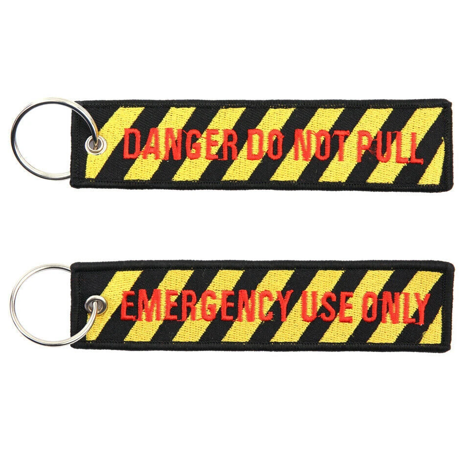 FOSTEX Schlüsselanhänger Danger do not pull Emergency use only USAAF US Army Key Ring