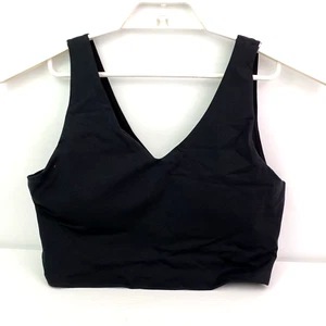 Yogerssy Womens Size 2XL Black Padded Full Coverage Crop Top Workout Sports Bra - Picture 1 of 3