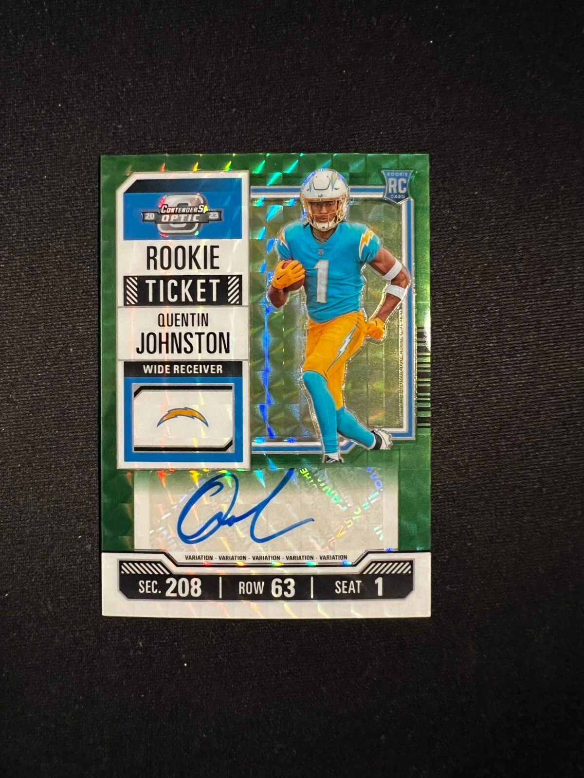 QUENTIN JOHNSTON - 2023 Panini Zenith Contenders Optic Preview Auto Green # /23
