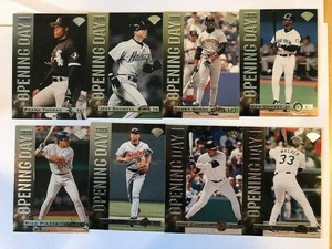 1995 Donruss Leaf Opening Day 8 Card Set - Griffey, Bonds, Ripken, Piazza