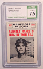 1961 Nu-Card Scoops Baseball #407 PETE RUNNELS Makes 9 Hits in Twin-Bill CSG 7.5