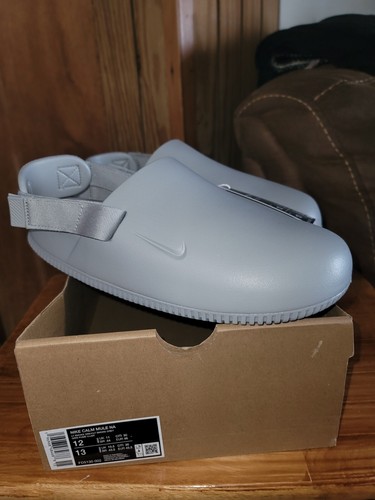 Nuove Nike Calm Mule ""Grigio chiaro fumo"" FD5130 002 taglia 12 uomo taglia 13 donna
