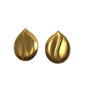 Orecchini Trafitti Vintage 1987 Avon Satin Foglie Oro Tono - Foto 1 di 3