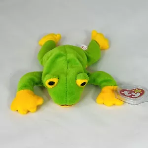 Peluche Ty Original Beanie Baby Smoochy Frog 1997 PE Pellets - Imagen 1 de 10