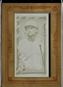 Corey Seager 2023 Topps Ginter #87 mini piastre di stampa incorniciate Yellow Rangers SN - Foto 1 di 2