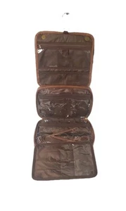 Bolsa de Aseo de Viaje Colgante Elviros - 4 Compartimentos Marrón, Cremalleras Cerradas NUEVO - Imagen 1 de 9