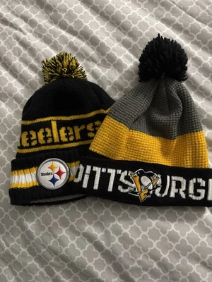 Chapéus pom de malha gorro Pittsburgh Steelers/Penguins - Imagem 1 de 4