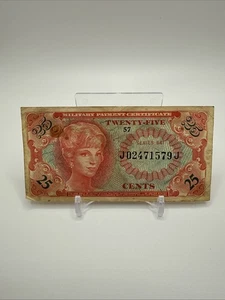 Vintage U.S. Military Payment Certificate Series 641 (25c) - Picture 1 of 3