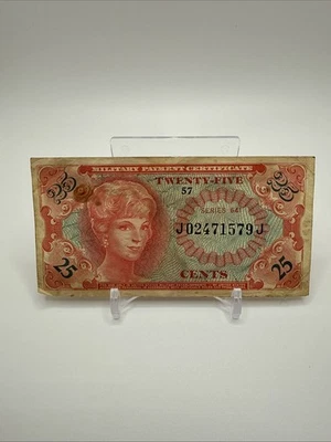 Vintage U.S. Military Payment Certificate Series 641 (25c) - Image 1 of 3