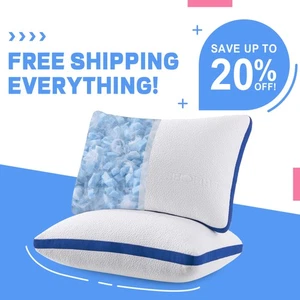 Twirest Memory Foam Pillows Queen Size Set of 2 Pack, Adjustable Cooling Pillow - Picture 1 of 20