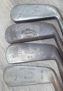 4 Antique Vintage 1920's Hickory Wood Shaft Golf Putters Need Work Great Lakes - Picture 1 of 7