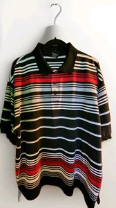 Old Skool Est 1996 Urbanwear Striped White/Grey/Black/Red Polo Size XL Preowned - Bild 1 von 4