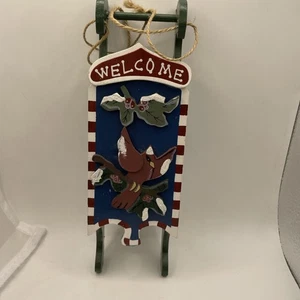 "Adorno de árbol de Navidad de metal de madera de campo rústico vintage 8"" B26" - Imagen 1 de 4