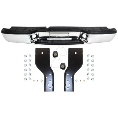 Parachoques trasero Fleetside brillante para Chevrolet S10 1998-2004 con almohadillas negras Foto 1 de 4