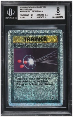 2002 😺 Pokémon Legendary Collection #107 Energy Retrieval U Reverse Foil BGS-8 - Image 1 of 2