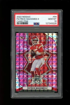 2022 Panini Mosaic No94 Патрик Махомс II розовый камуфляж призма PSA 10 - Изображение 1 из 2