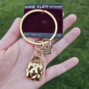 Neu mit Etikett Vintage Anne Klein Gold Tasche Handtasche Schlüsselanhänger großer Ring Geschenk Reise - Bild 1 von 14