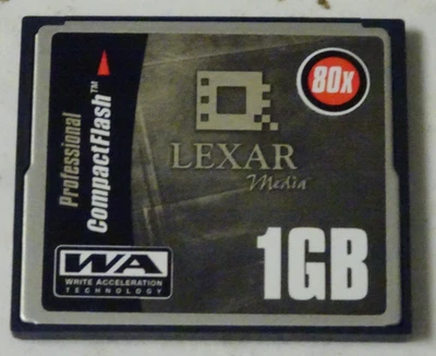 Lexar Professional 1GB 80x Speed CompactFlash Memory Card (CF1GB-80-380) - Image 1 of 2