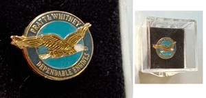 MIB Vtg PRATT & WHITNEY AEROSPACE "Dependable Engines" Pin Badge; Enamel Logo - Picture 1 of 5