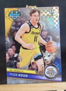 Topps Chrome 2024 Bowman University Tyler Kolek X-Fractor 1st Bowman Marquette - Bild 1 von 2