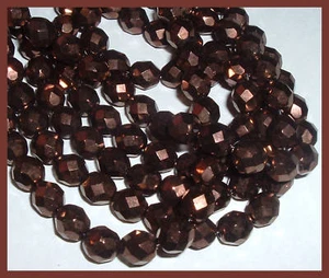 AL394 CZECH 8mm Fire Polished Glass Beads-DARK BRONZE (25) - Picture 1 of 1