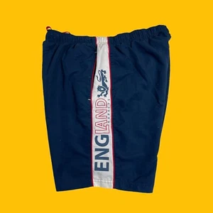 USS Precision Team Mens Sz Large England Expects Board Shorts Blue Swim Drunks - Foto 1 di 15