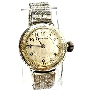 Vintage Hamilton Watch Co. 28mm 986 17-Jewels Watch Working 12k White Gold Fill - Picture 1 of 11
