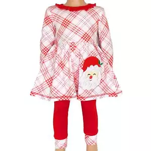 AnnLoren Girls Boutique Santa Holiday Christmas Holiday Clothing Set Outfit - Picture 1 of 8