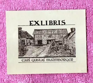 Exlibris für Carl Gustaf Malmborger, Bauernhaus, 1946 - Imagen 1 de 3
