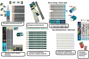 APSARA Kit Wood Pencils Eraser Sharpener Ruler Stationery Set School College UK - Picture 1 of 13