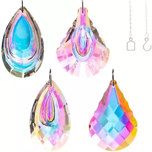 Water Drop Shell Crystal Prism Suncatcher Rainbow Maker Window Hanging Pendant - Picture 1 of 8