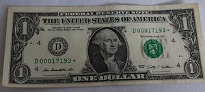 ***ERSTAUFLAGE 2009 ONE DOLLAR 1,00 $ LOW NUMBER STAR NOTE*** - Bild 1 von 11