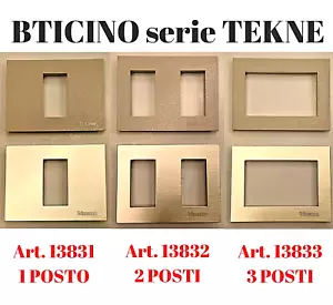 PLACCHETTA BTICINO TEKNE 1 2 3 POSTI BRONZO O SABBIA 13831 13832 13833 PLACCA - Imagen 1 de 7