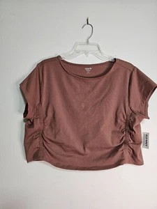 Old Navy Active Powerchill Rust Crop Short Sleeve Workout Shirt Size 2X NWTs - Picture 1 of 7