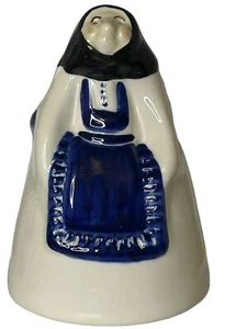 Native American Pottery Woman Utensil Holder Vase Planter Has Crazing Cobalt 8" - Picture 1 of 11