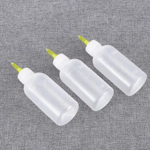 6X50ml Glue Applicator Needle Squeeze Bottle Clear White Quilling DIY Craft Tool - Picture 1 of 8