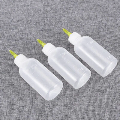 6X50ml Glue Applicator Needle Squeeze Bottle Clear White Quilling DIY Craft Tool - Image 1 of 4
